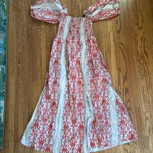 Sachin & Babi Women's Ivory Balloon Sleeve Cotton Maxi Dress Size Small